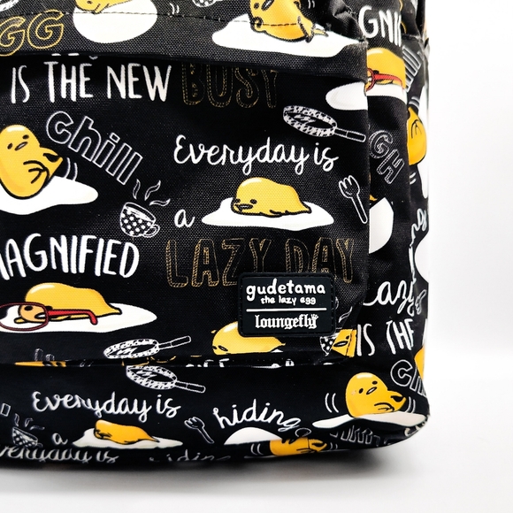 New Loungefly Limited Edition Editorial Print Gudetama Laptop Backpack - Picture 5 of 8